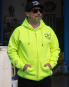 Black Working Class Zip Up Hoodie - Safety Yellow - Dixxon Flannel Co.