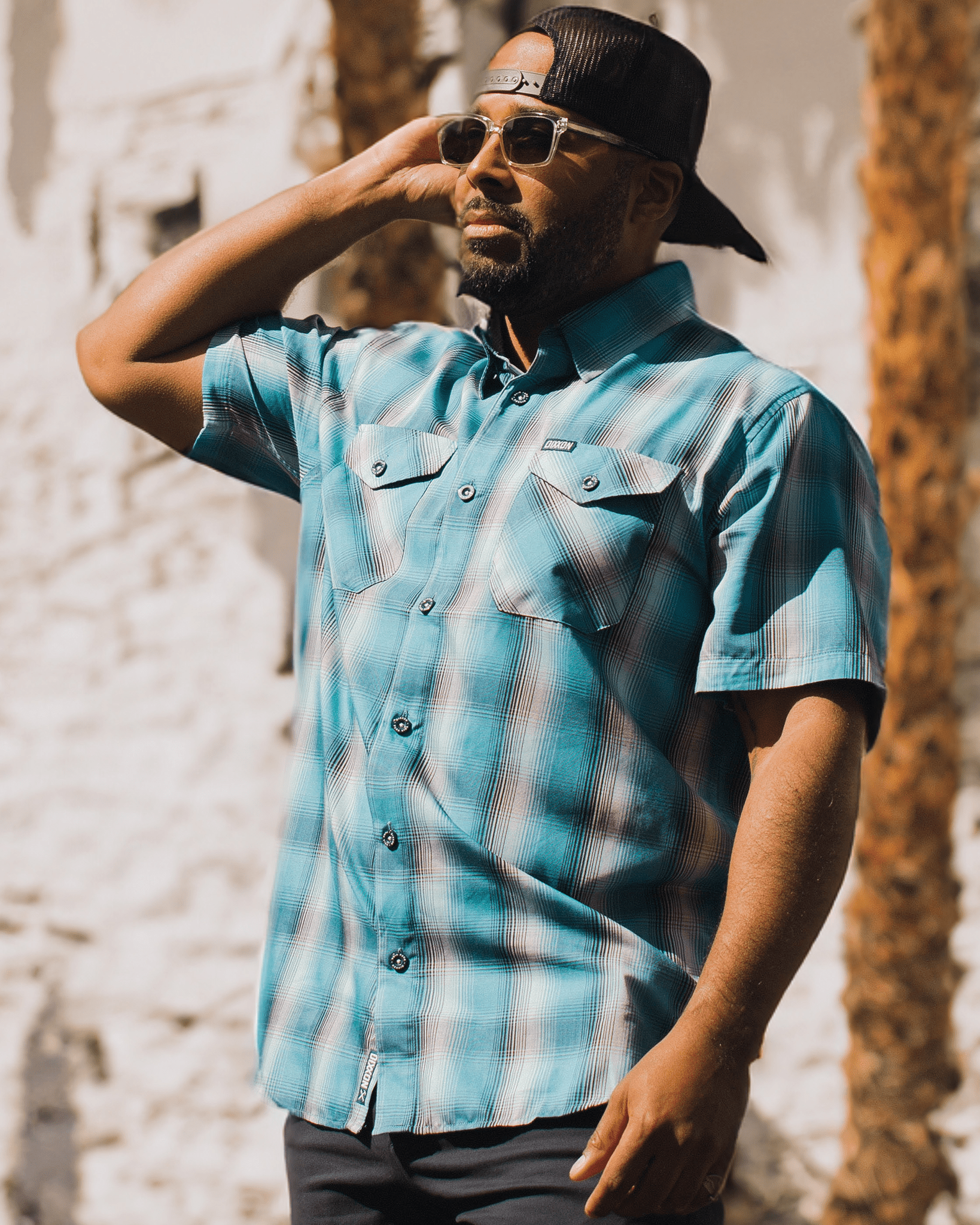 Men's Blue Marlin Bamboo Short Sleeve Dixxon Flannel