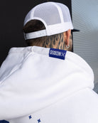 Blue Tech Zip Up - White - Dixxon Flannel Co.