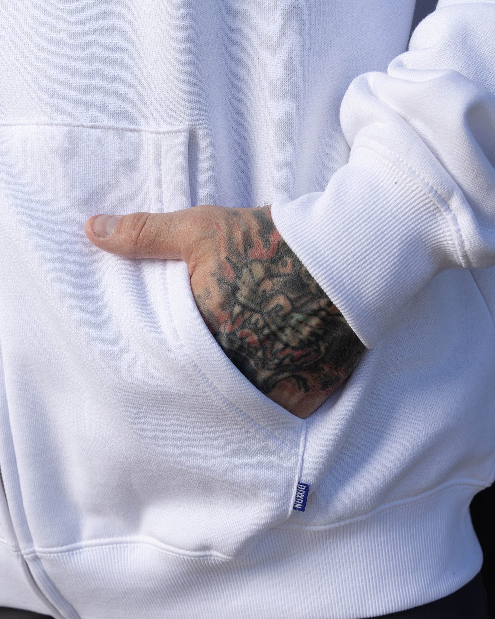 Blue Tech Zip Up - White - Dixxon Flannel Co.