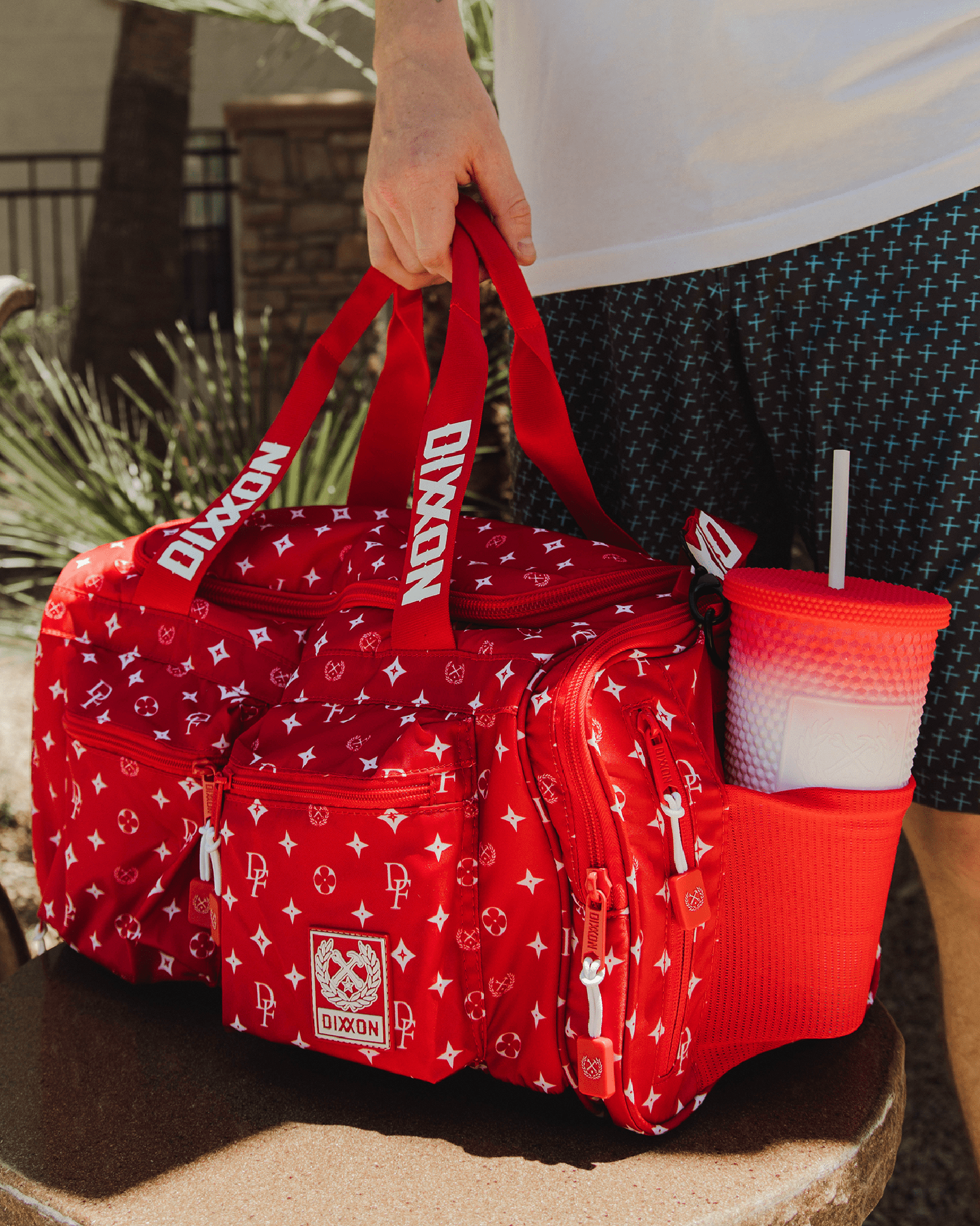 Bougie Duffle Bag Red White