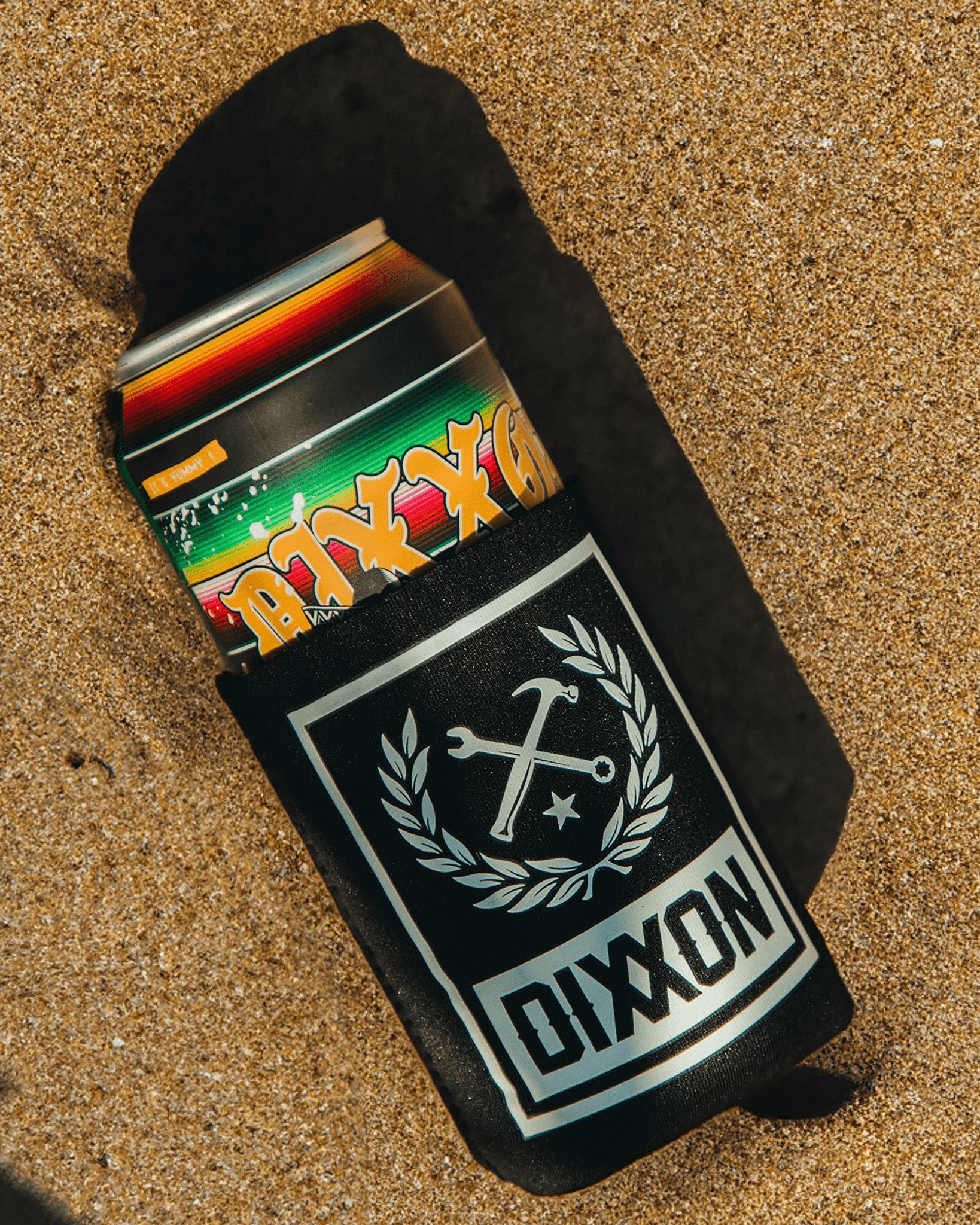 Box Crest Koozie Can Cooler - Black & White - Dixxon Flannel Co.