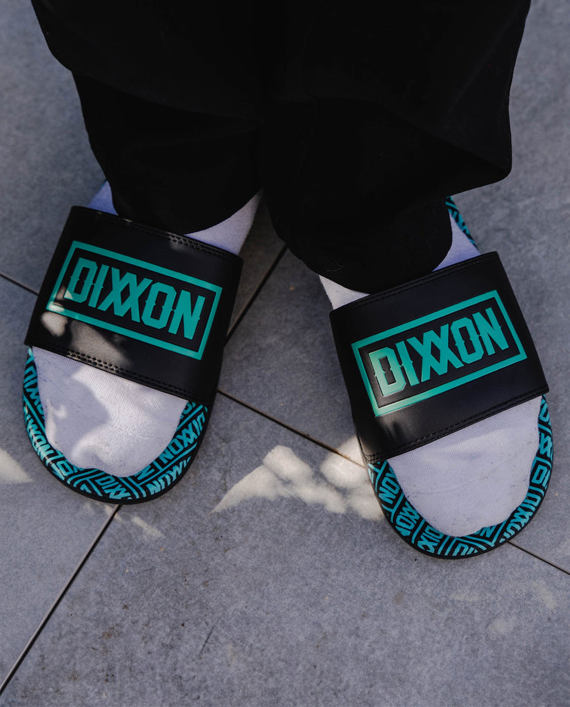 Box Overload Slides - Black & Tiffany - Dixxon Flannel Co.