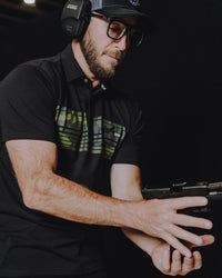 Camo Stripe Premium Polo - Black