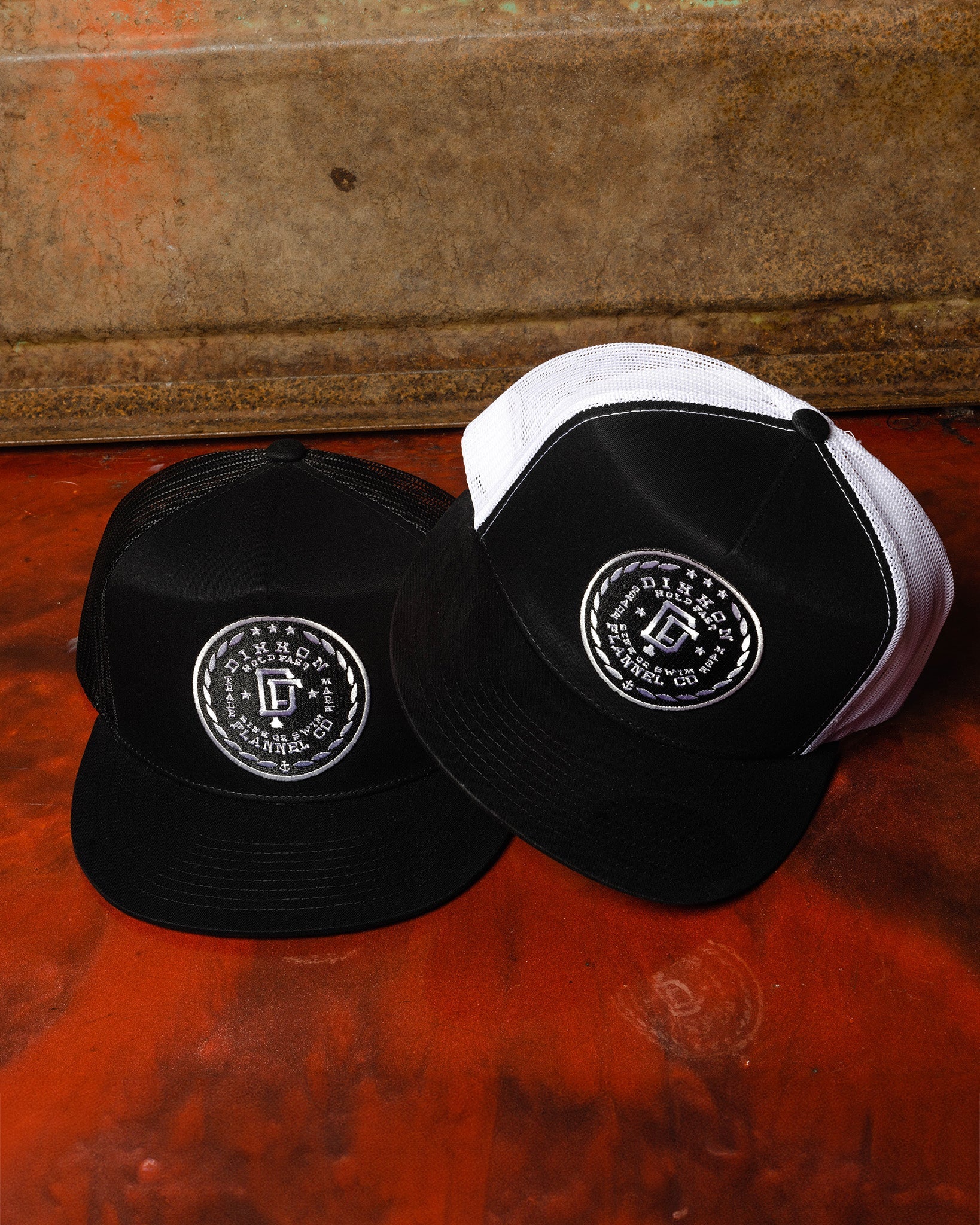 Class Flat Bill Trucker Snapback - Black & White - Dixxon Flannel Co.