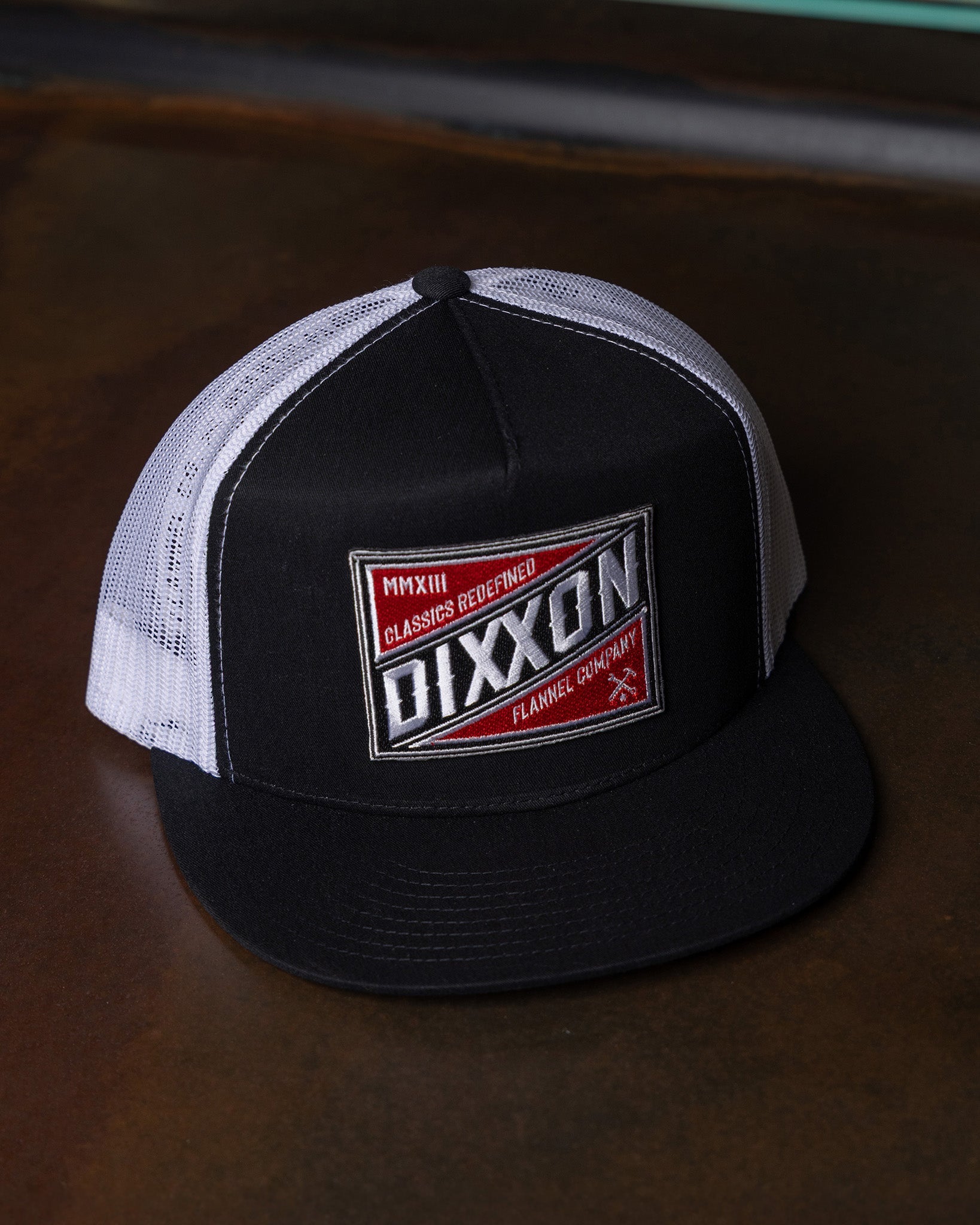 Classics Redefined Flat Bill Trucker Snapback - Red, White, & Black - view 4