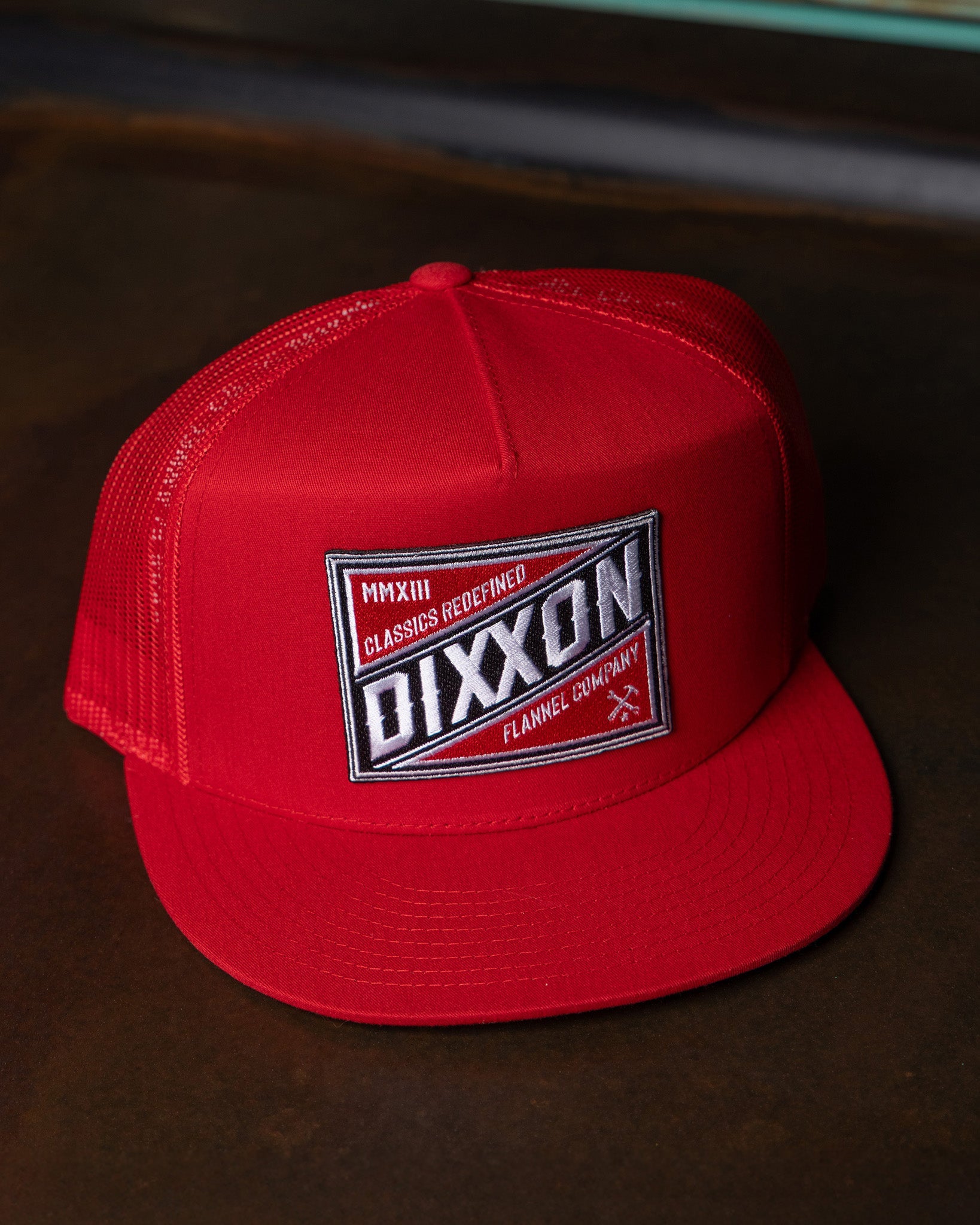 Classics Redefined Flat Bill Trucker Snapback - Red, White, & Black - view 5