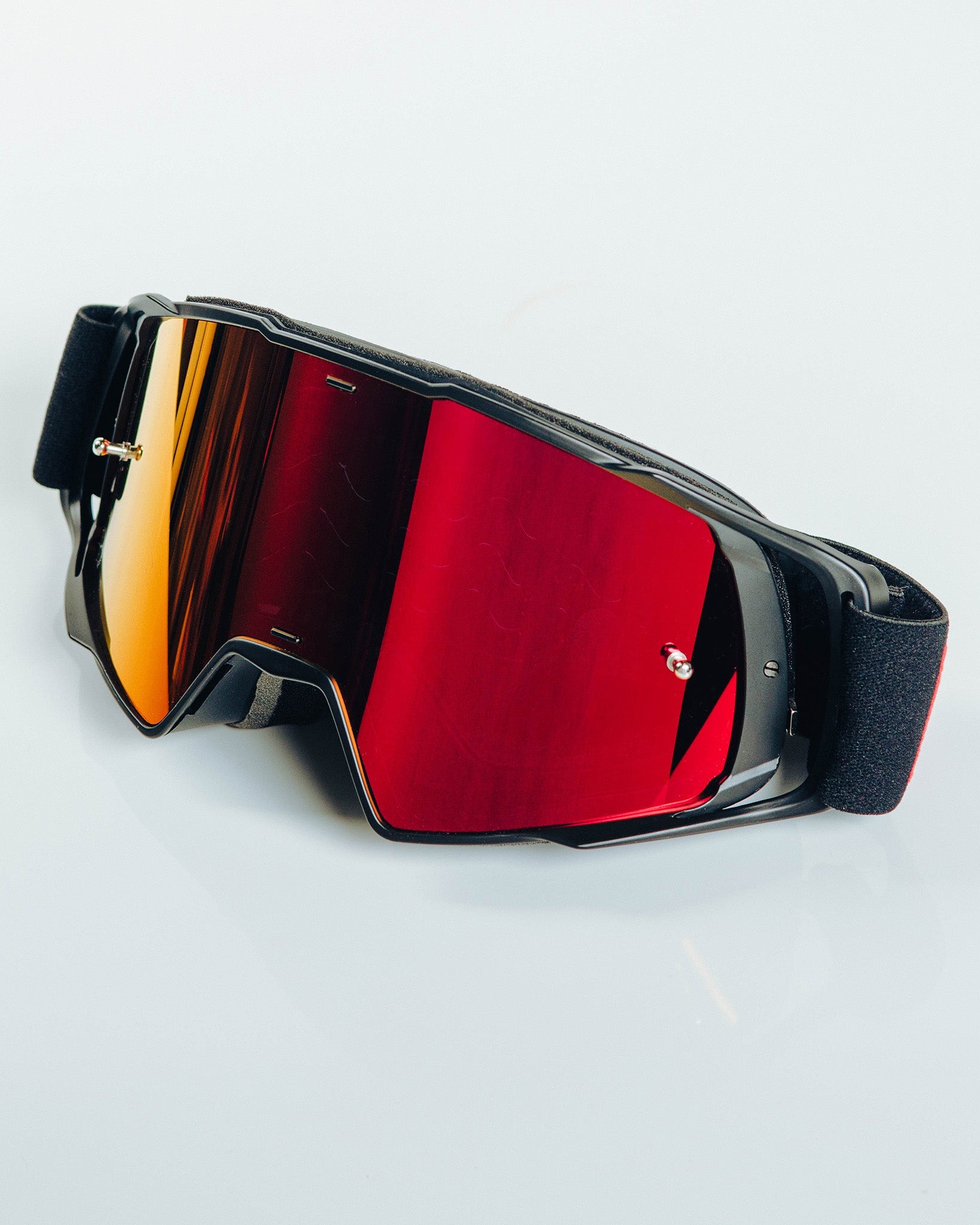 red baron goggles Dixxon Contender MX Goggles: Black & Red REVO Lens