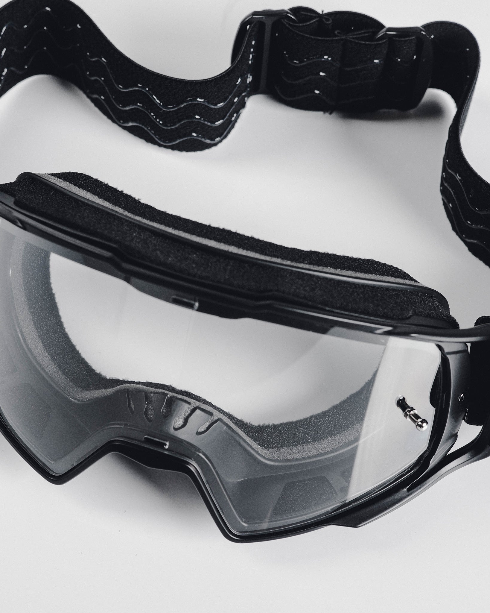 Dixxon Contender MX Goggles: Black & White Clear Lens