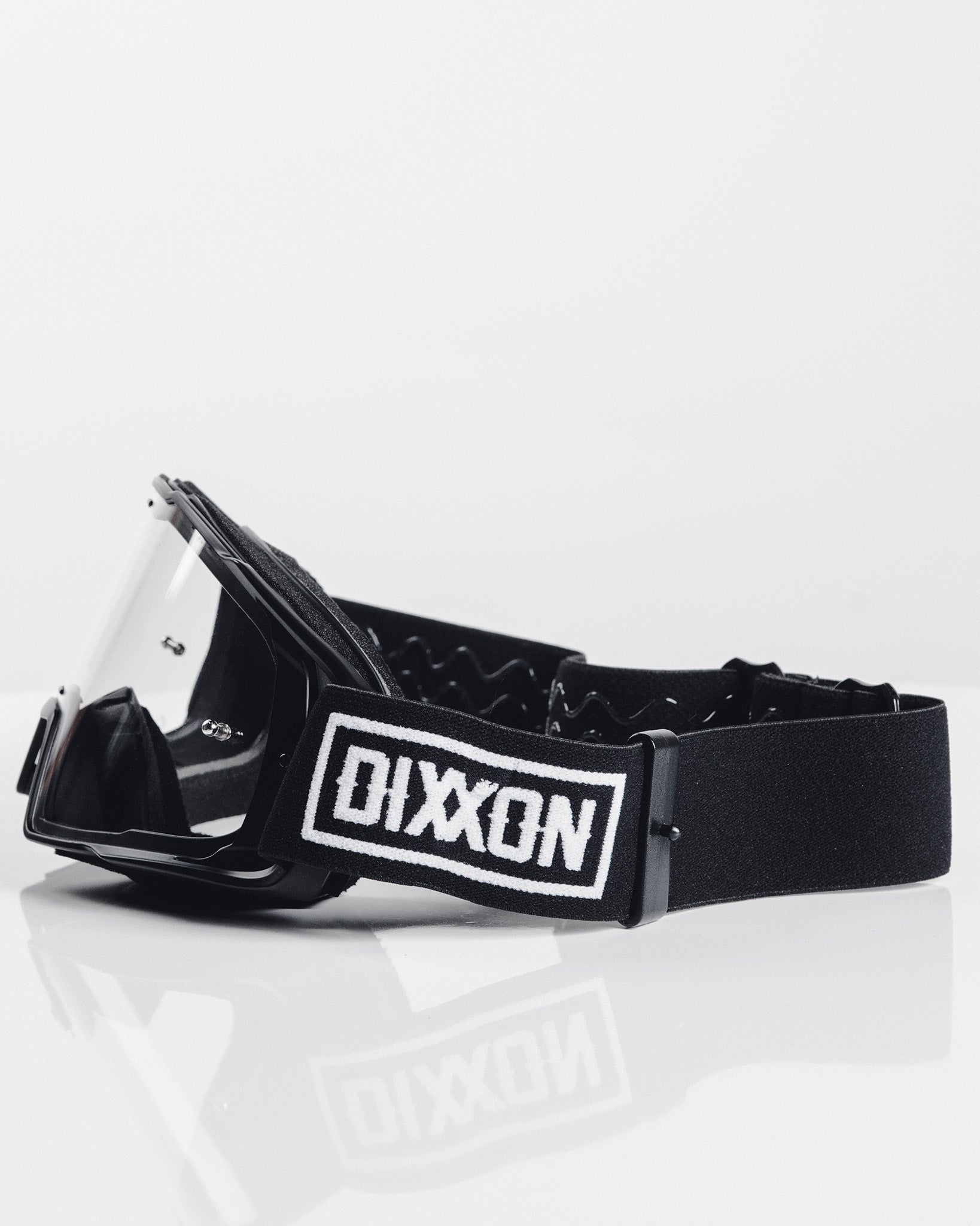 Dixxon Contender MX Goggles: Black & White Clear Lens