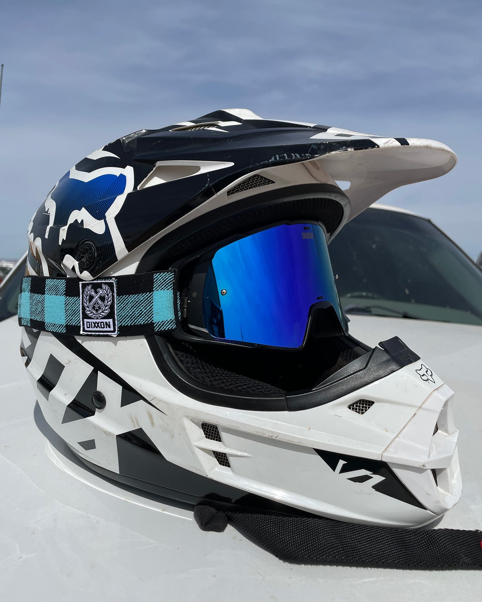 Contender PRO MX Goggles - Blue Plaid / REVO Blue Lens - Dixxon Flannel Co.