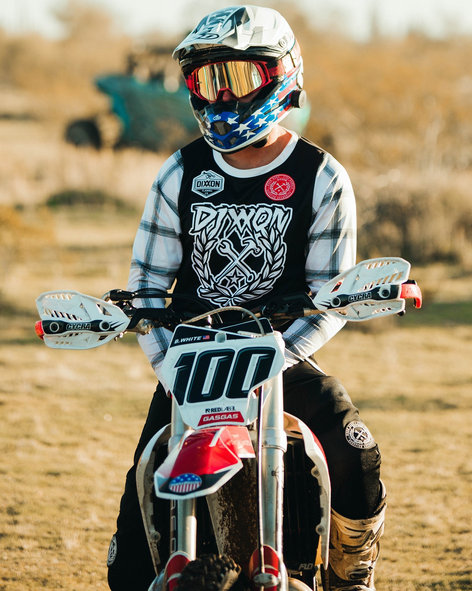 supermoto goggles Dixxon Red Plaid MX Goggles with Silver Mirror Lens