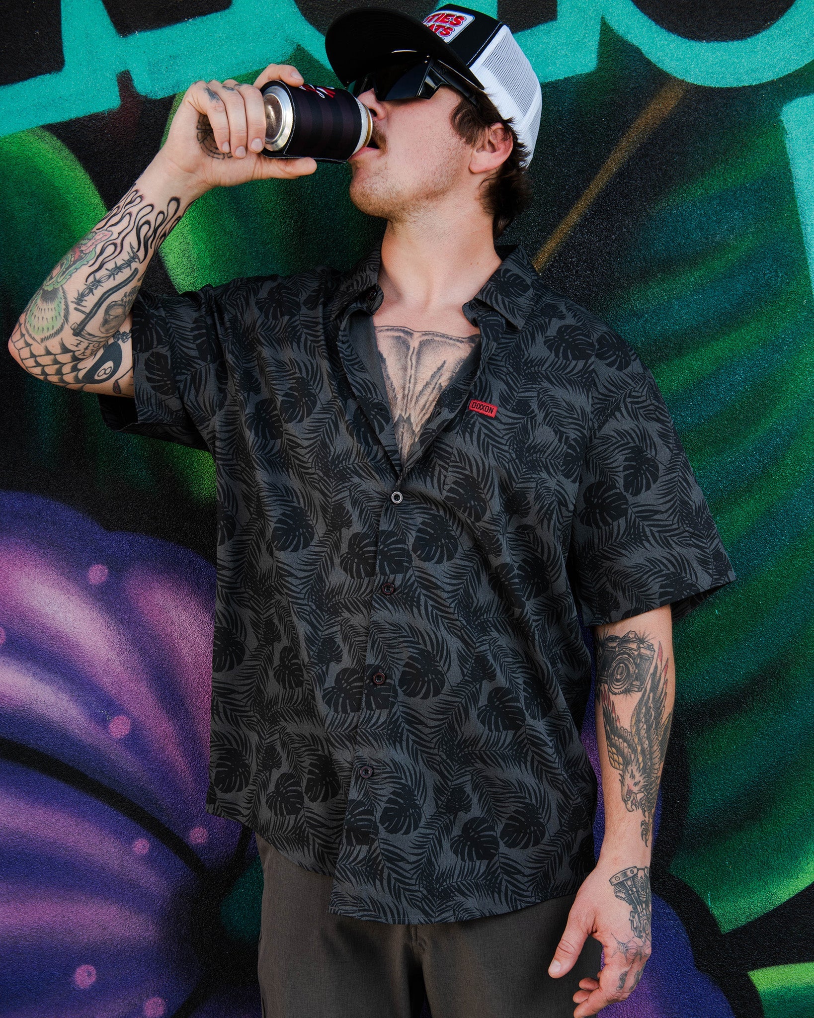 Corcovado Camo Party Shirt - Black & Gray - Dixxon Flannel Co.