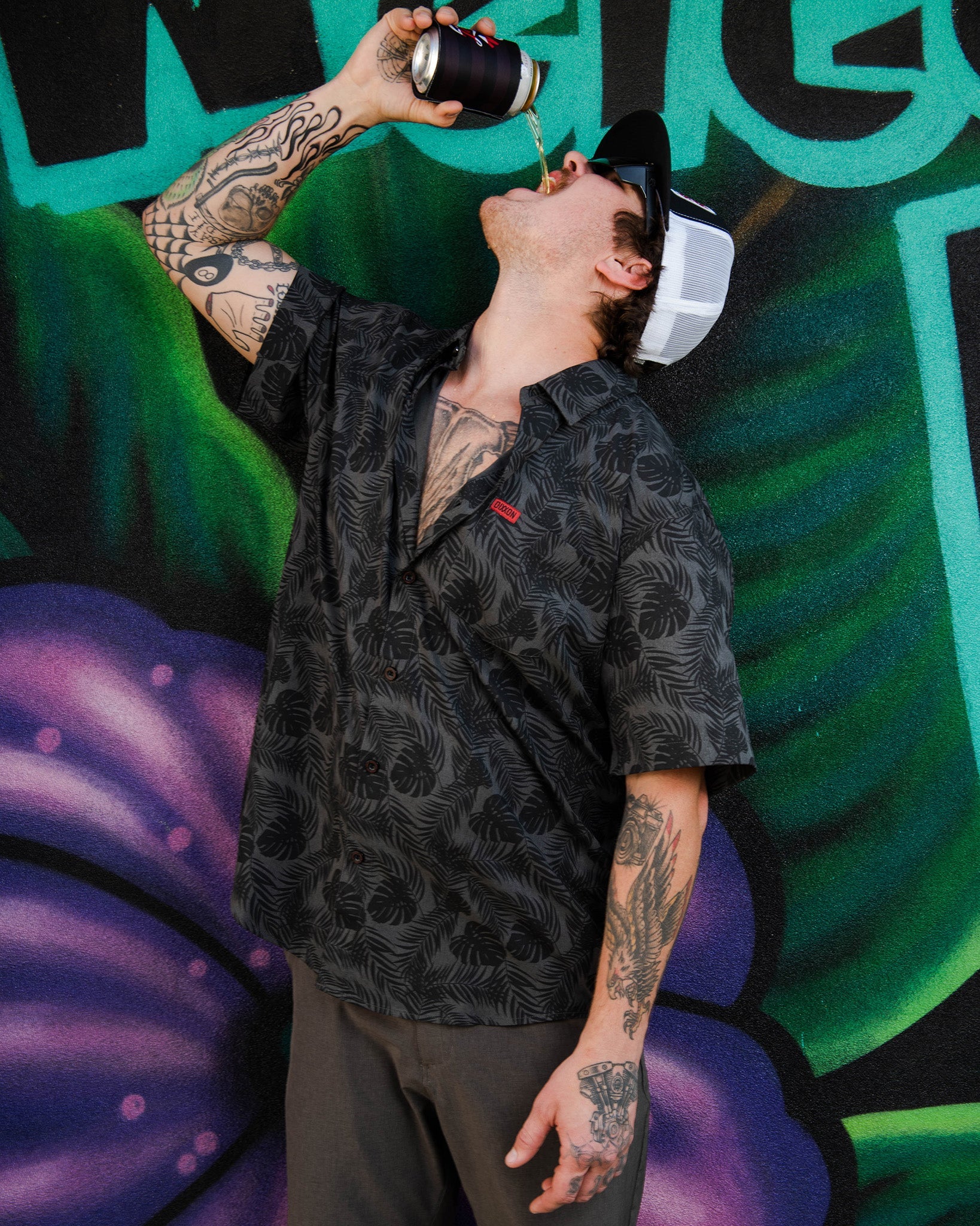Corcovado Camo Party Shirt - Black & Gray - Dixxon Flannel Co.