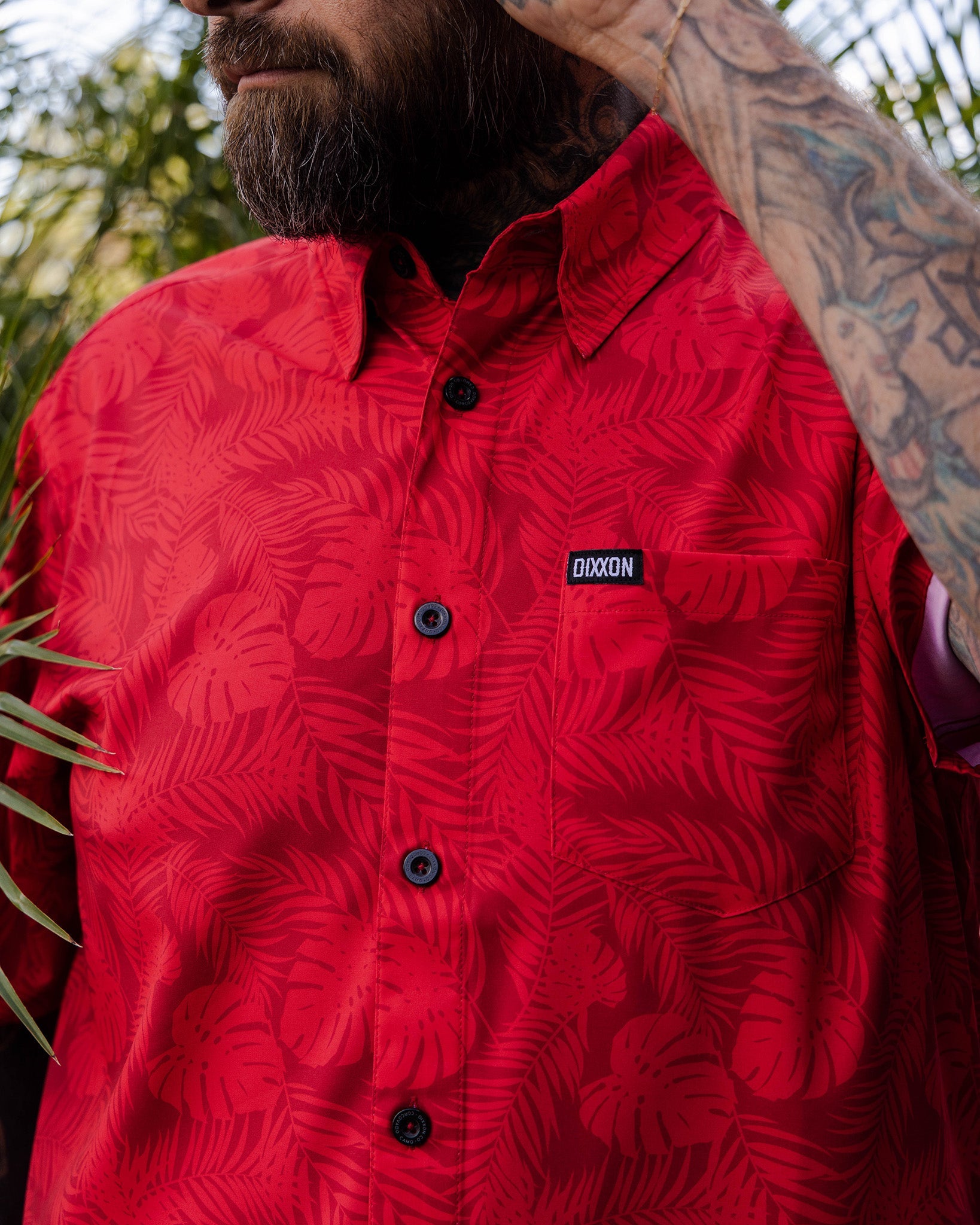 Corcovado Camo Party Shirt - Red - Dixxon Flannel Co.