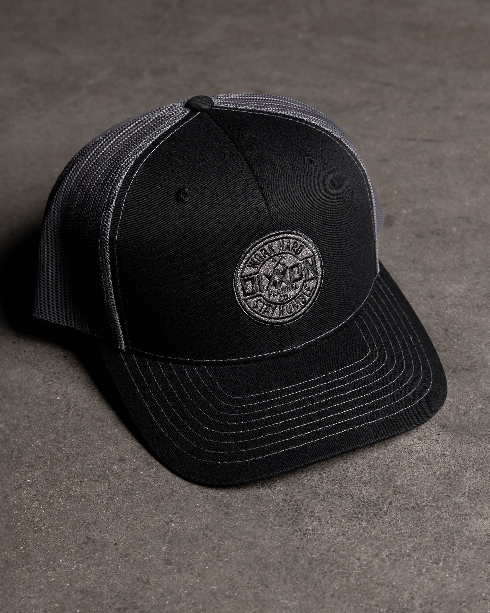 Corpo Curved Bill Trucker Snapback - Black & Gray - Dixxon Flannel Co.
