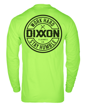 Men's Corpo Hi Vis Long Sleeve T-Shirt - Safety Green | Dixxon