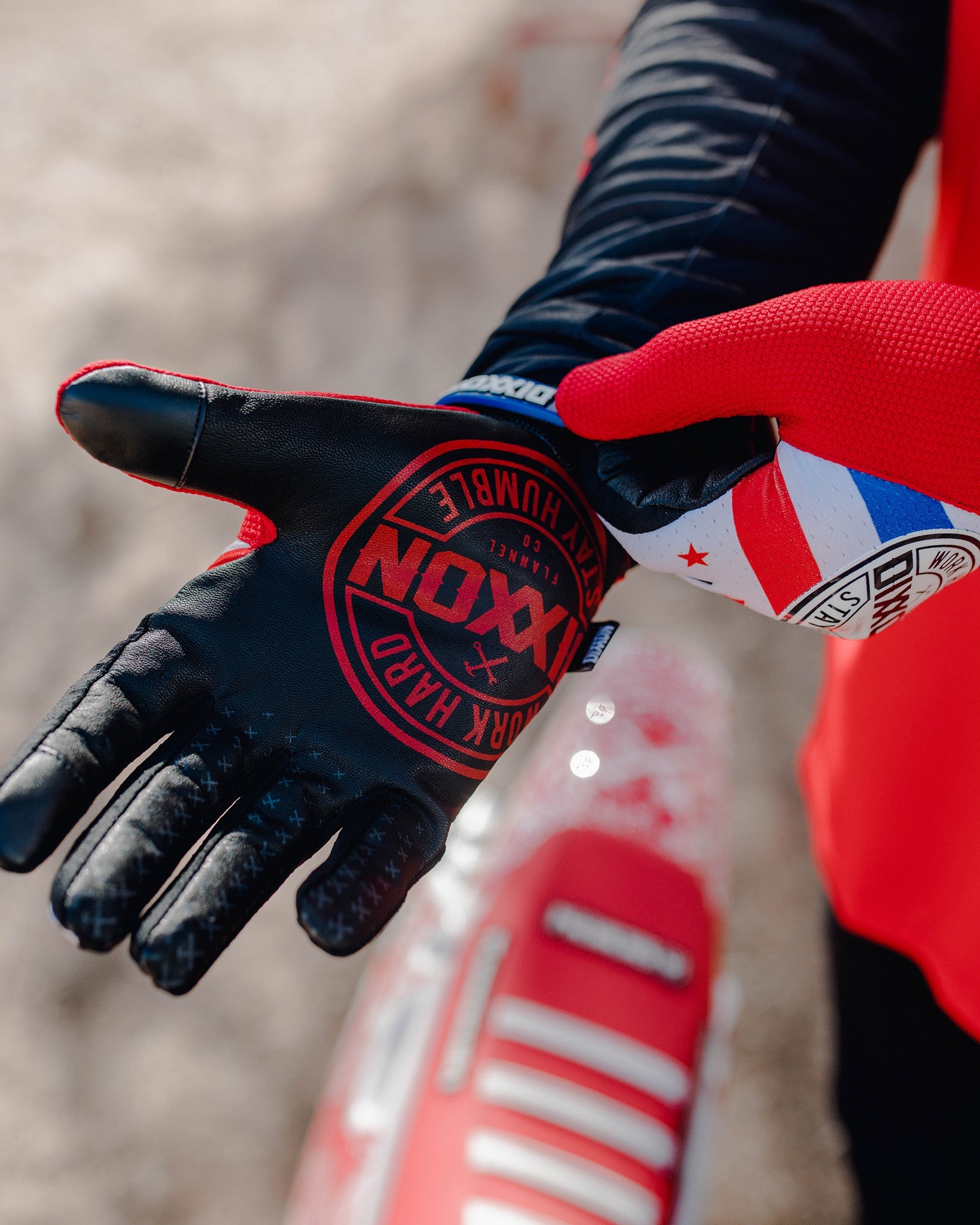 Corpo Moto Gloves - Red, White, & Blue - Dixxon Flannel Co.