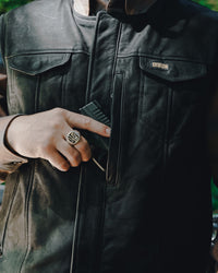 Deadwood Suede Leather Vest - Black