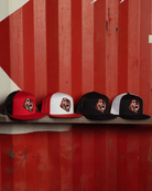 Defiance Flat Bill Trucker Snapback - Red, White, & Black - Dixxon Flannel Co.
