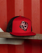 Defiance Flat Bill Trucker Snapback - Red, White, & Black - Dixxon Flannel Co.