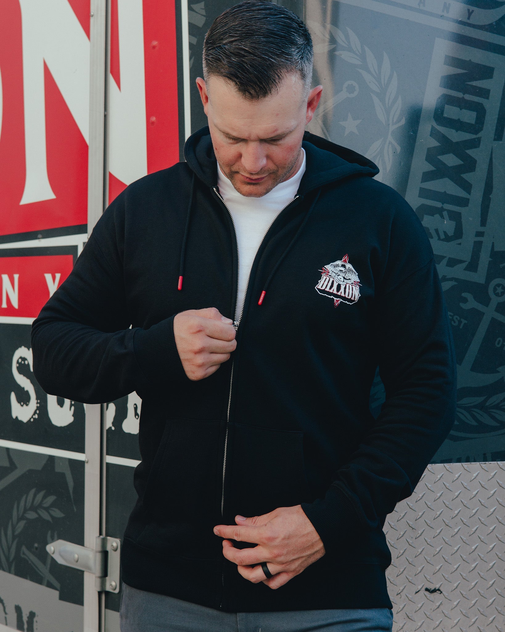 Eagle Eye Zip Up - Black | Dixxon Flannel Co.