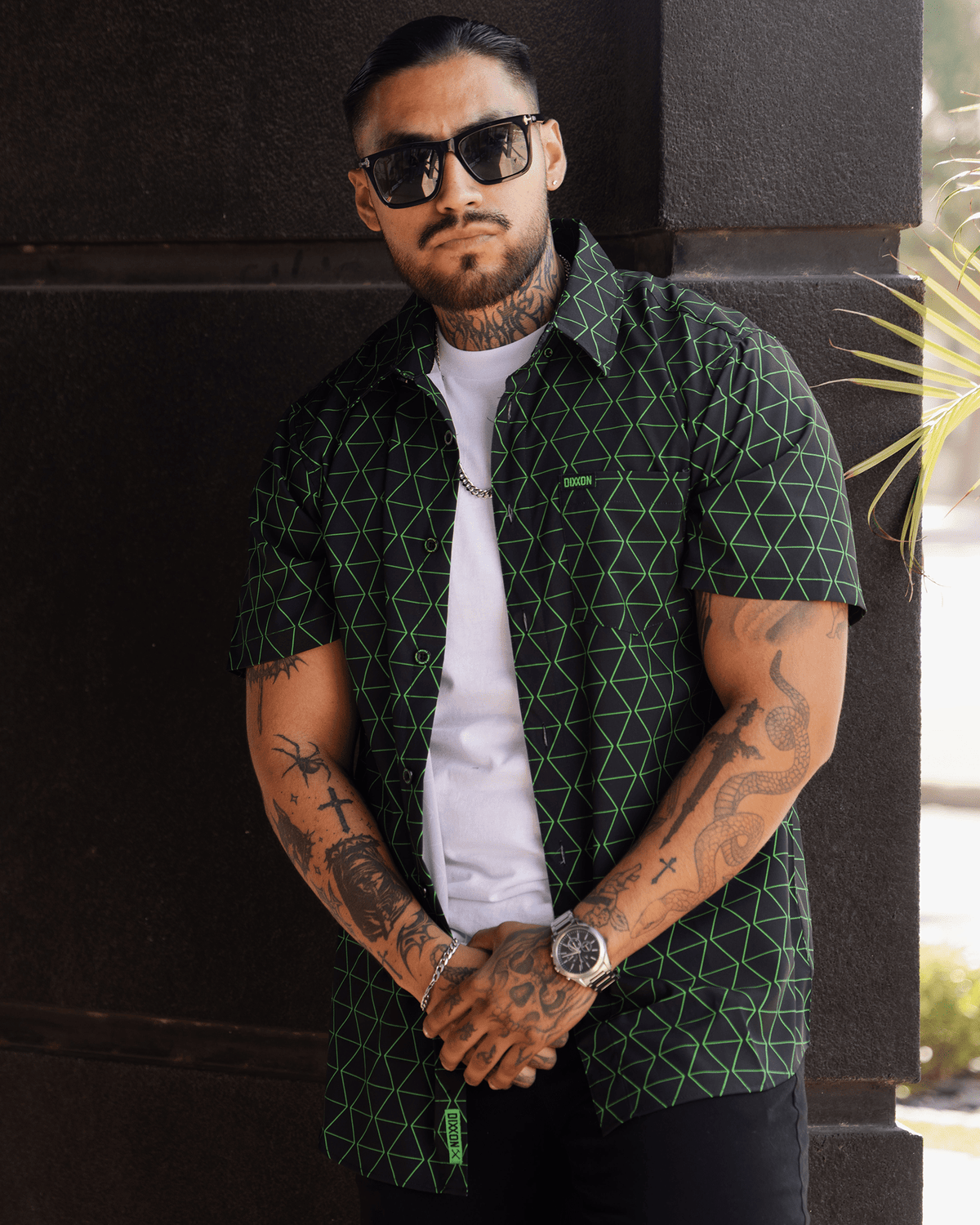Enigma Party Shirt - Black & Green - Dixxon Flannel Co. view 1