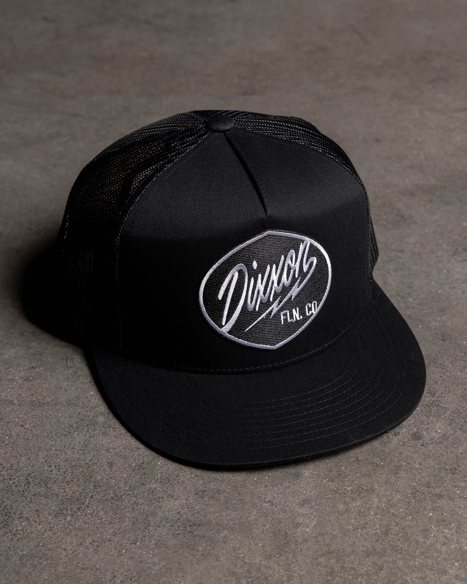 Esso Flat Bill Trucker Snapback - Black & White - Dixxon Flannel Co.