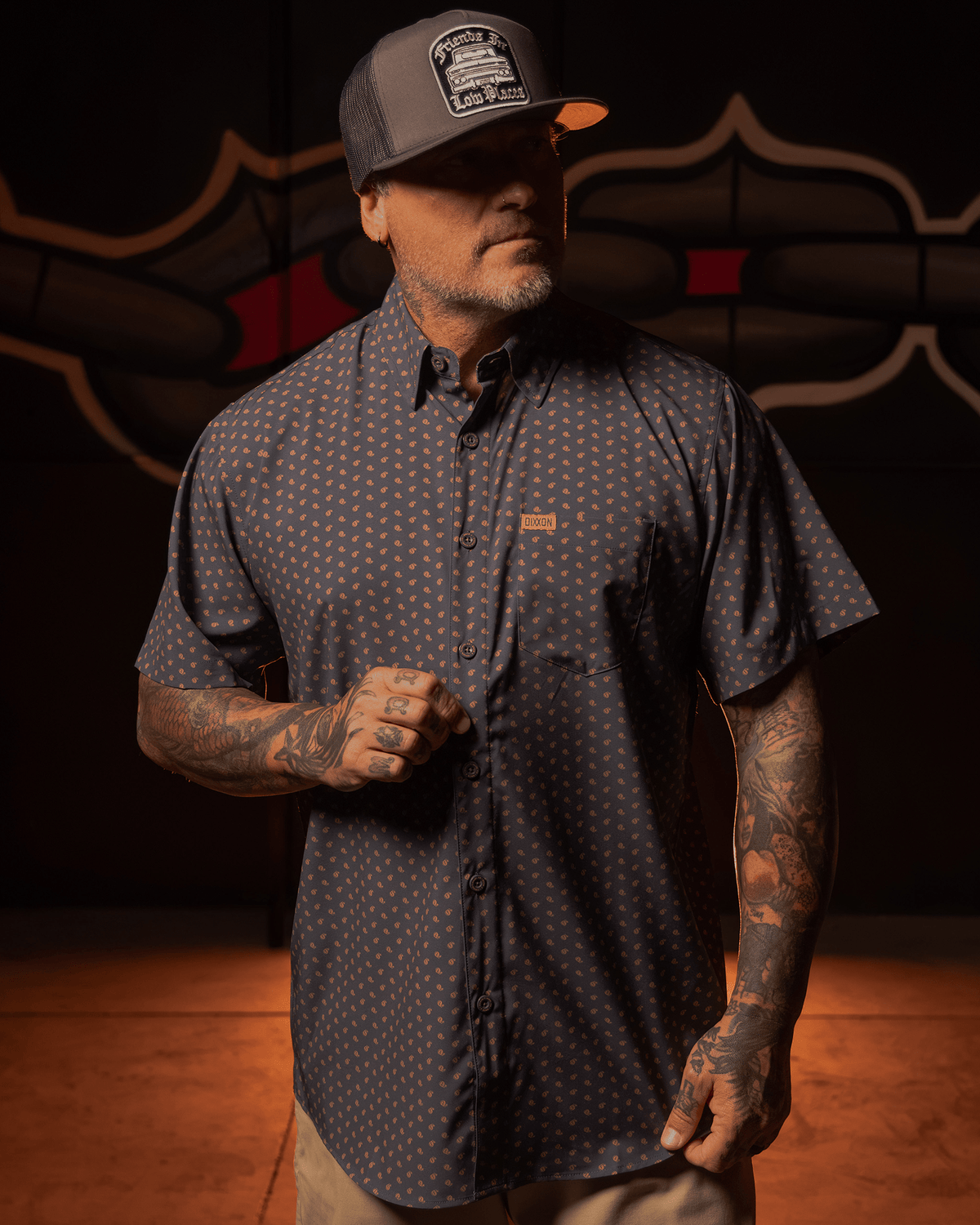 F Bomb Party Shirt - Charcoal & Peach - Dixxon Flannel Co. view 1