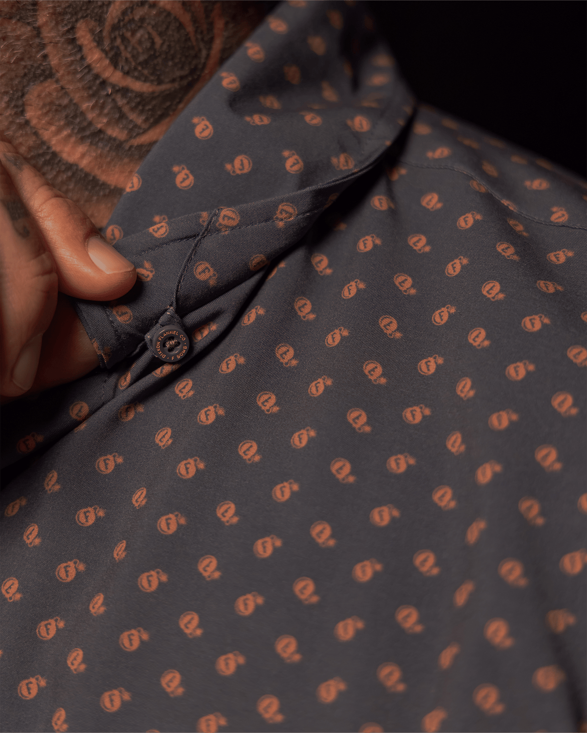 F Bomb Party Shirt - Charcoal & Peach - Dixxon Flannel Co. view 6