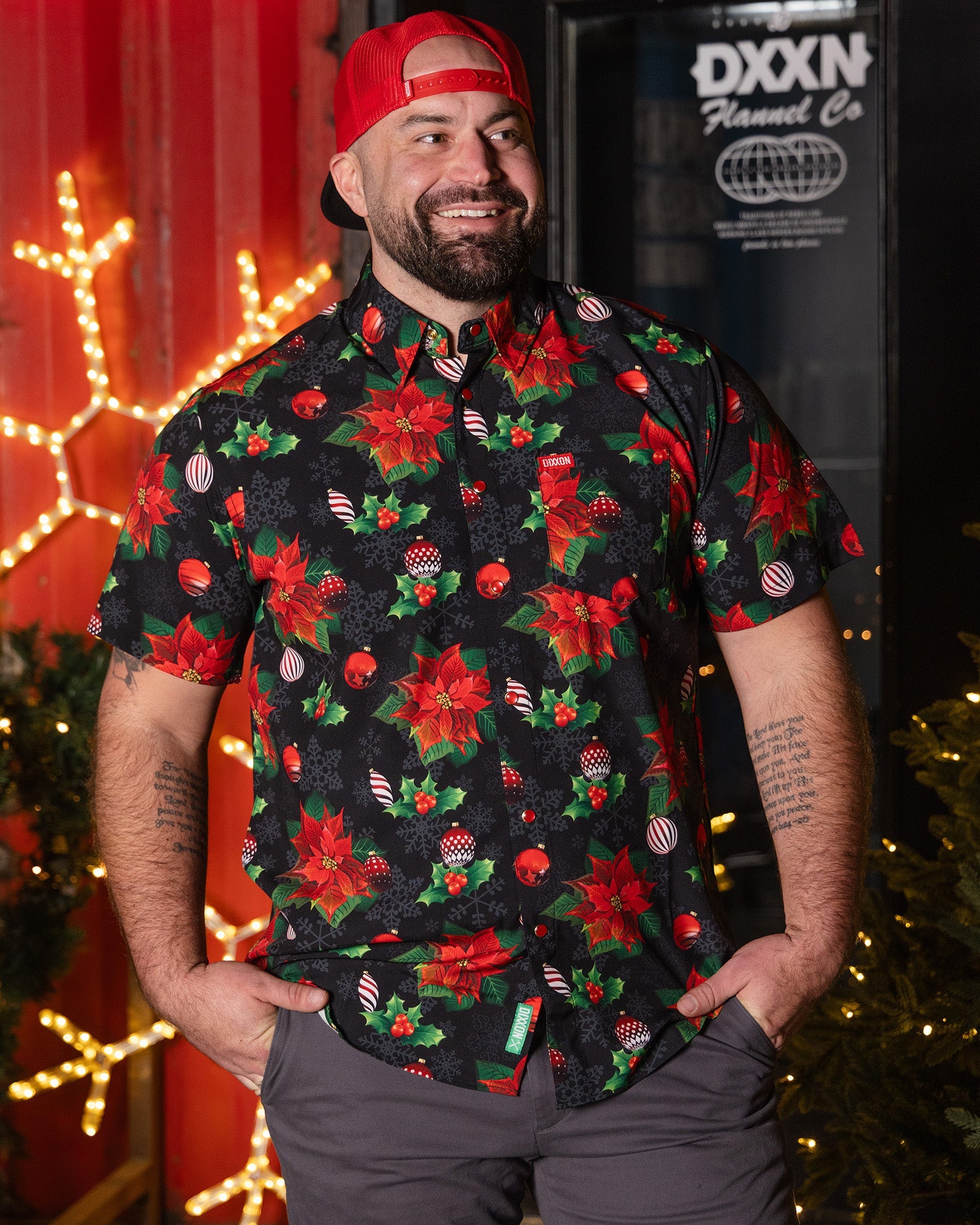 festive dress shirts mens holiday dress shirts Men's Christmas Themed Beige Funny Vintage Holiday  Long Sleeve Shirt  Atlanl