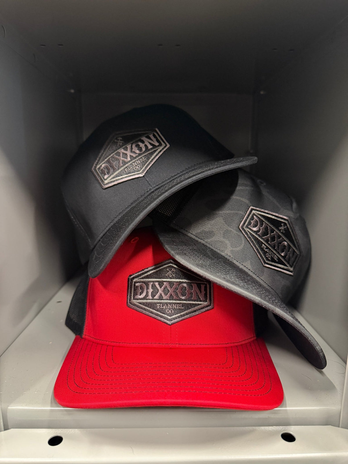 Foundry Shield Curved Bill Trucker Snapback - Black & Gray - Dixxon Flannel Co. view 1