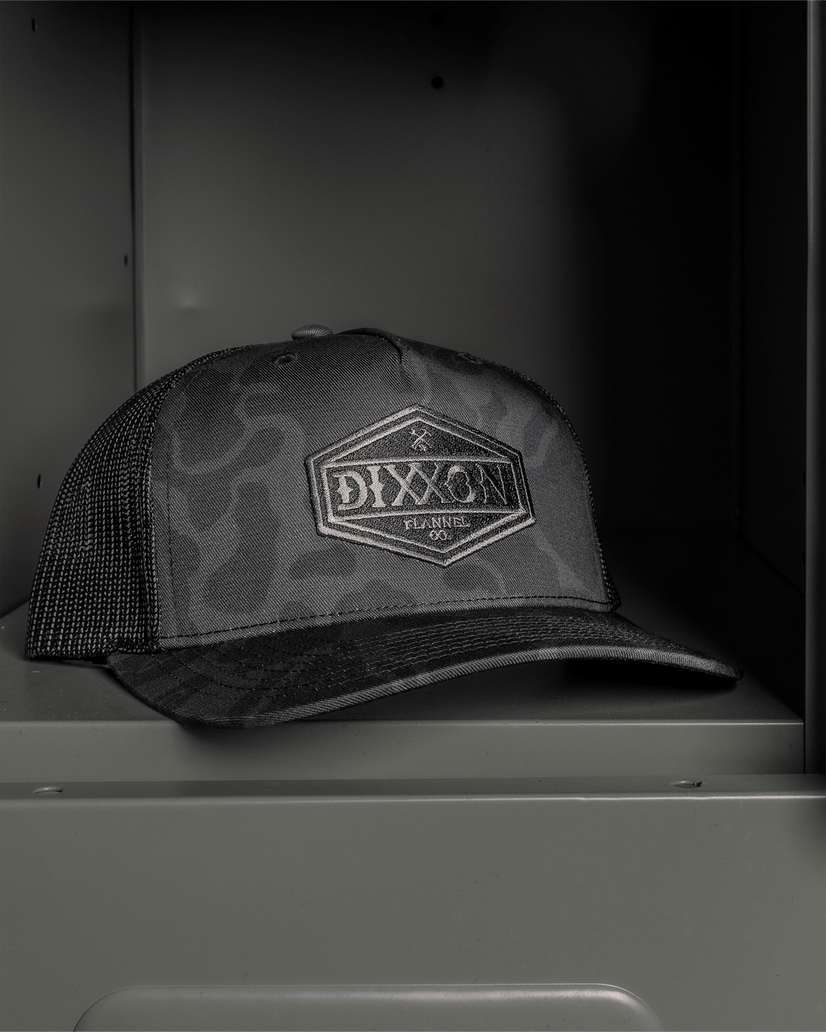Foundry Shield Curved Bill Trucker Snapback - Black & Gray - Dixxon Flannel Co. view 3