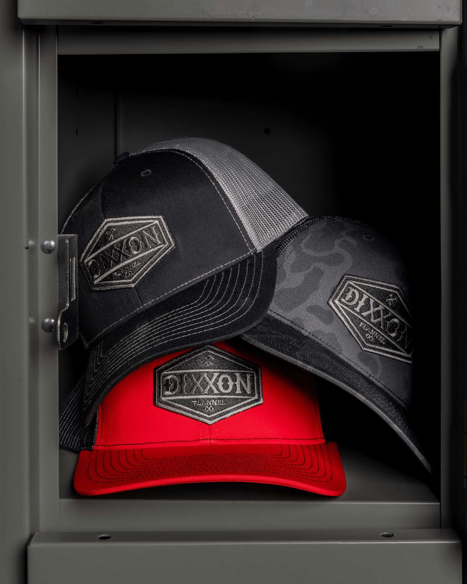Foundry Shield Curved Bill Trucker Snapback - Black & Gray - Dixxon Flannel Co. view 1