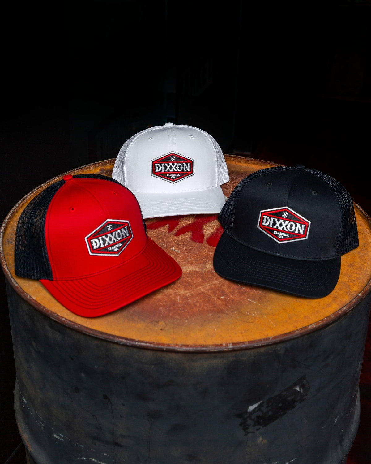 Foundry Shield Curved Bill Trucker Snapback - Black & Red - view 1