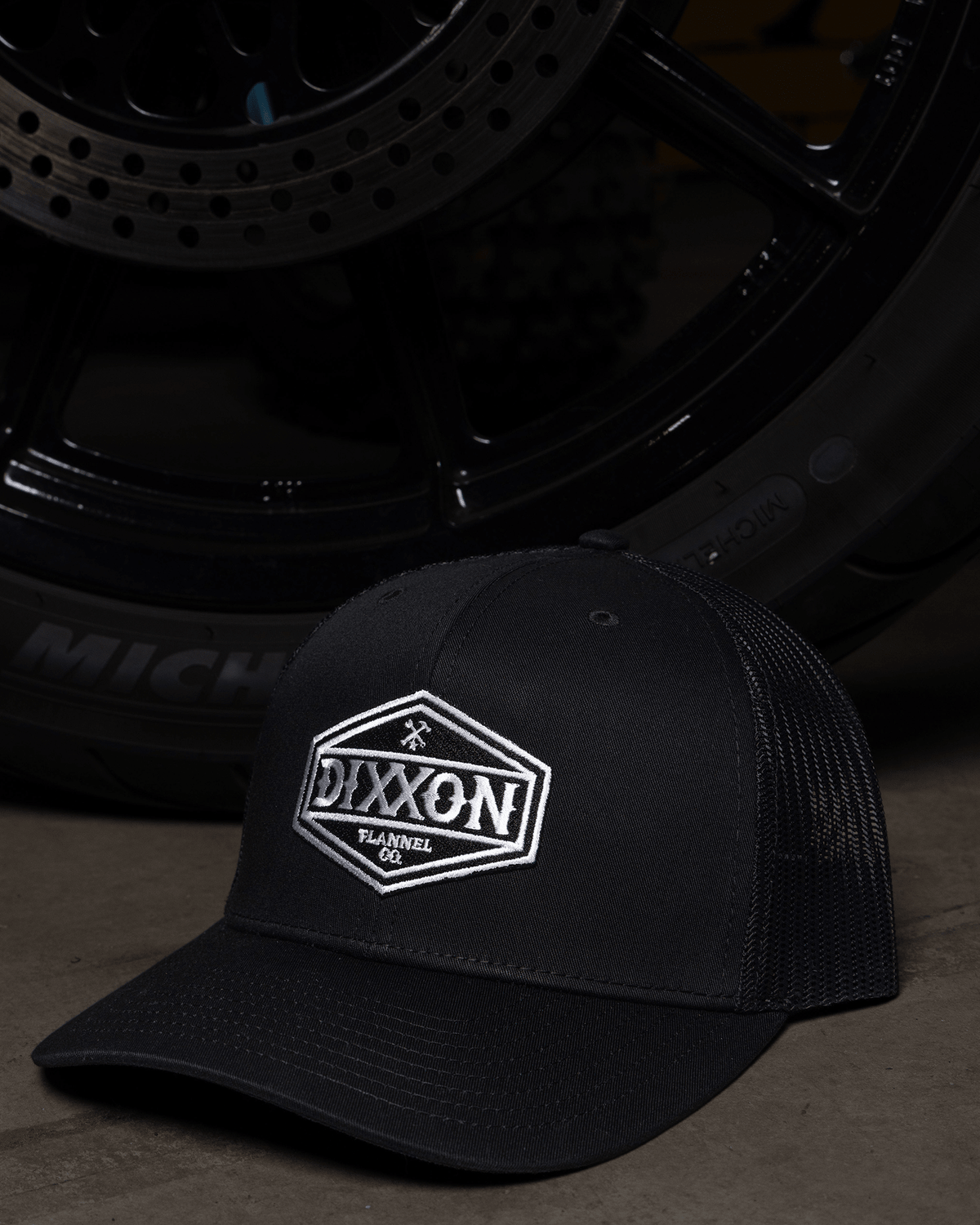 Foundry Shield Curved Bill Trucker Snapback - Black & White - view 3