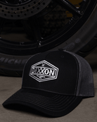Foundry Shield Curved Bill Trucker Snapback - Black & White - Dixxon Flannel Co.
