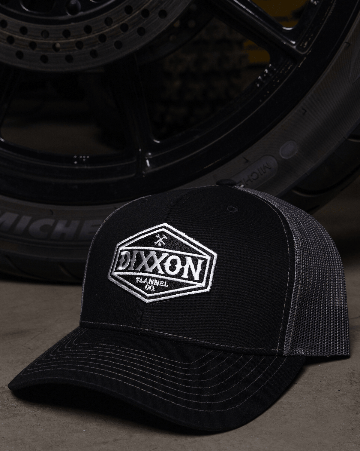 Foundry Shield Curved Bill Trucker Snapback - Black & White - view 4