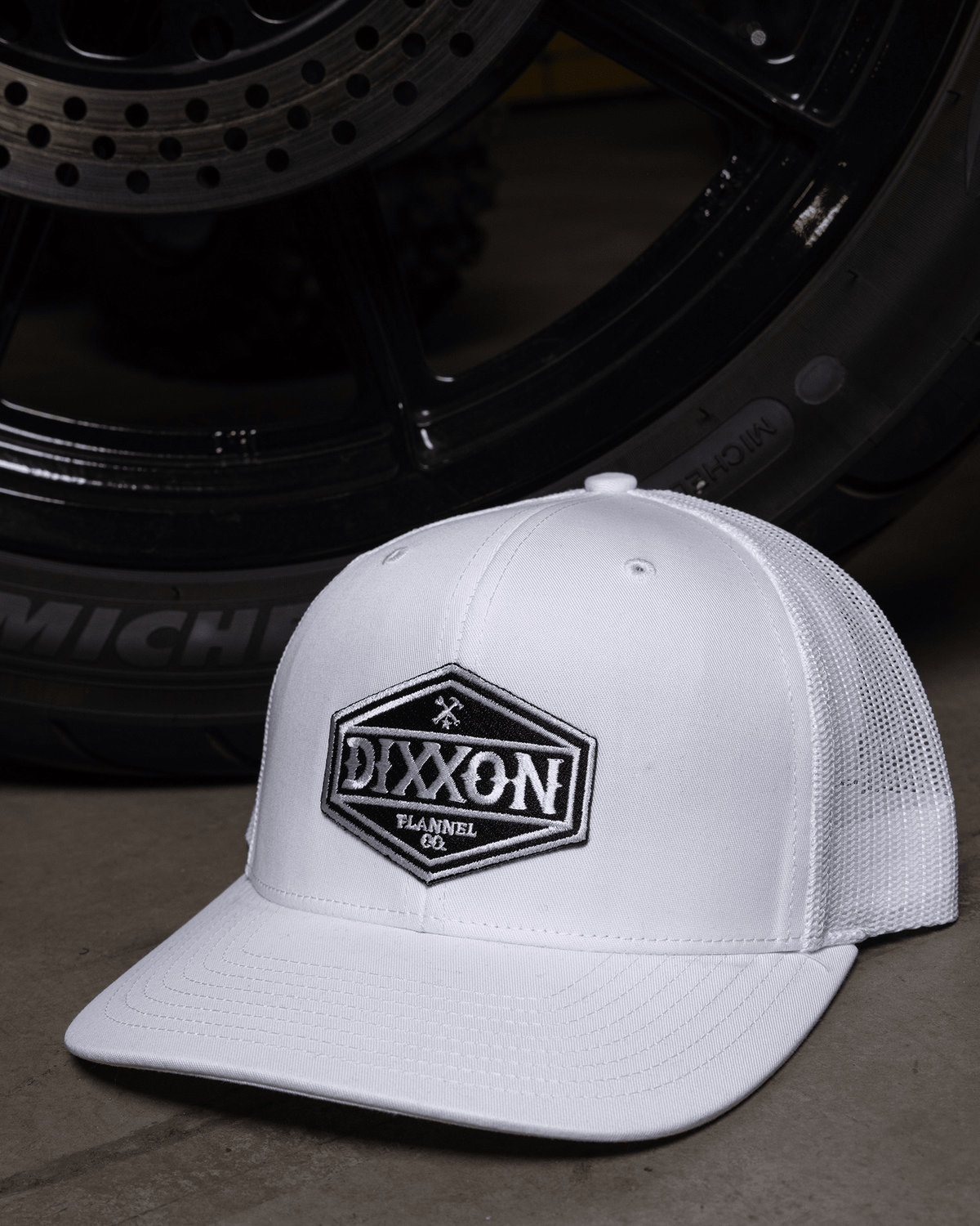 Foundry Shield Curved Bill Trucker Snapback - Black & White - view 2