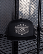 Foundry Shield Flat Bill Trucker Snapback - Black & Gray - Dixxon Flannel Co.
