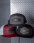 Foundry Shield Flat Bill Trucker Snapback - Black & Gray