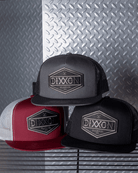 Foundry Shield Flat Bill Trucker Snapback - Black & Gray - Dixxon Flannel Co.