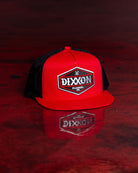 Foundry Shield Flat Bill Trucker Snapback - Black & Red - Dixxon Flannel Co.