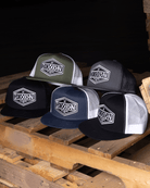 Foundry Shield Flat Bill Trucker Snapback - Black & White - Dixxon Flannel Co.