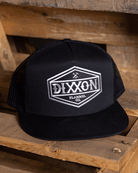Foundry Shield Flat Bill Trucker Snapback - Black & White - Dixxon Flannel Co.