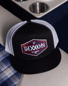 Foundry Shield Flat Bill Trucker Snapback - Blue & Red - Dixxon Flannel Co.