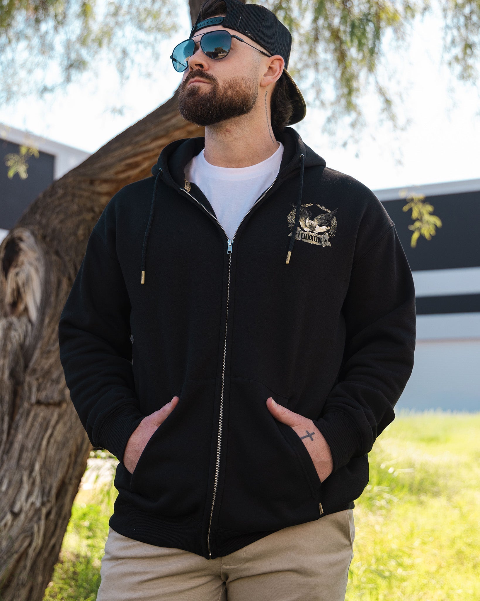 Freedom Zip Up Hoodie - Black - Dixxon Flannel Co.