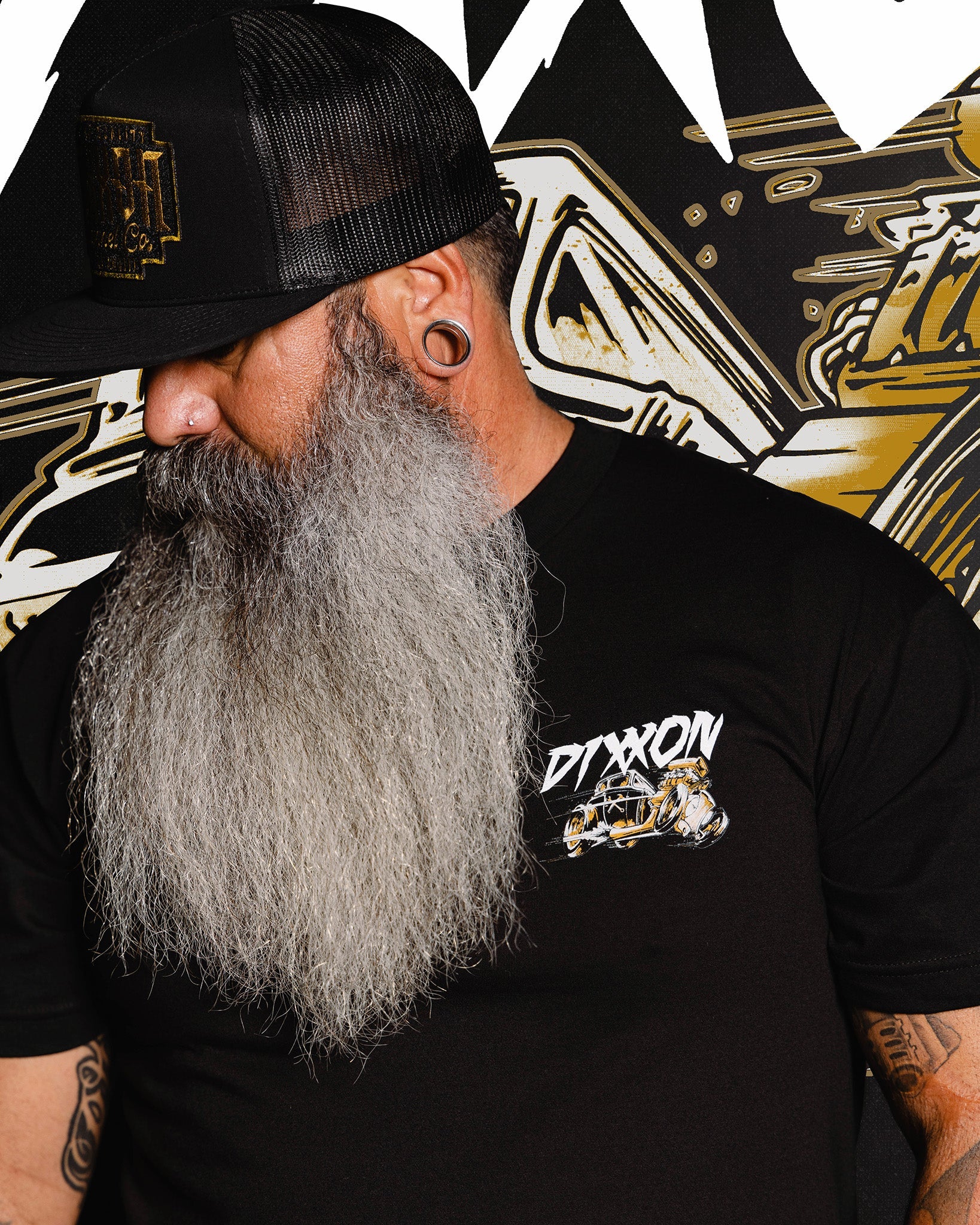 Gold Hot Rod T-Shirt - Black | Shop Now at Dixxon