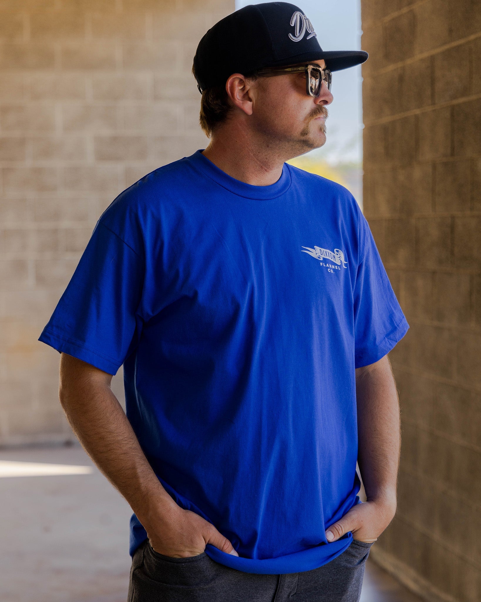 Gray Banner T-Shirt - Royal Blue - Dixxon Flannel Co.