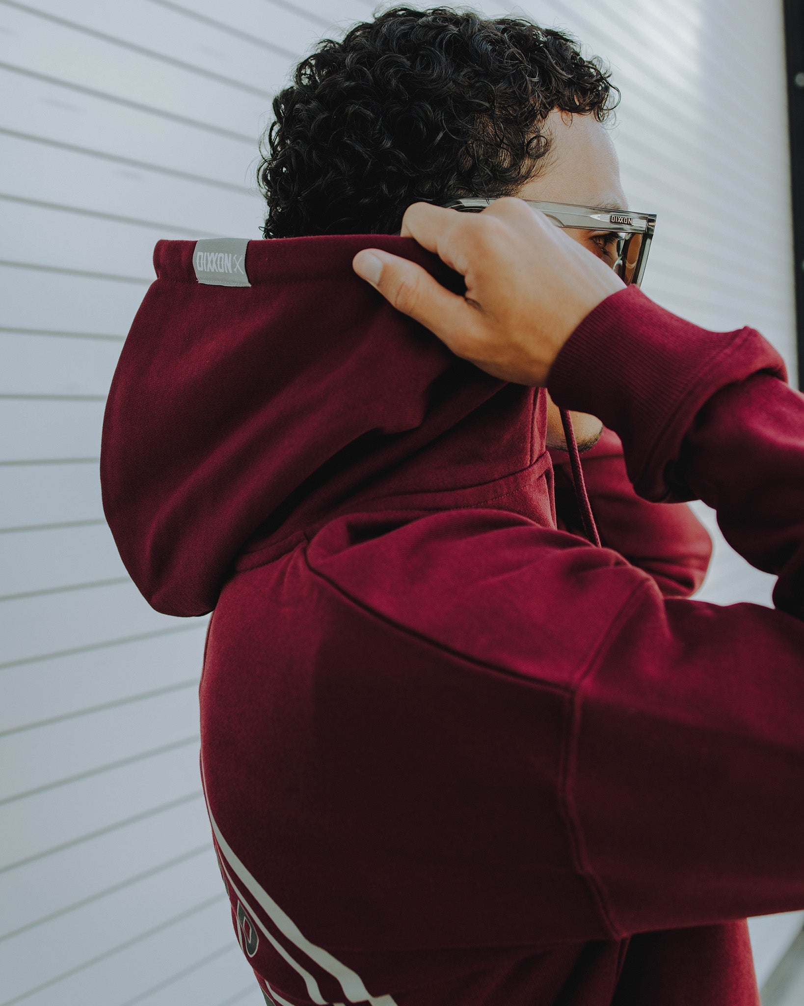 Dixxon's Maroon Corpo Zip Up: Stylish Fleece Hoodie for Men